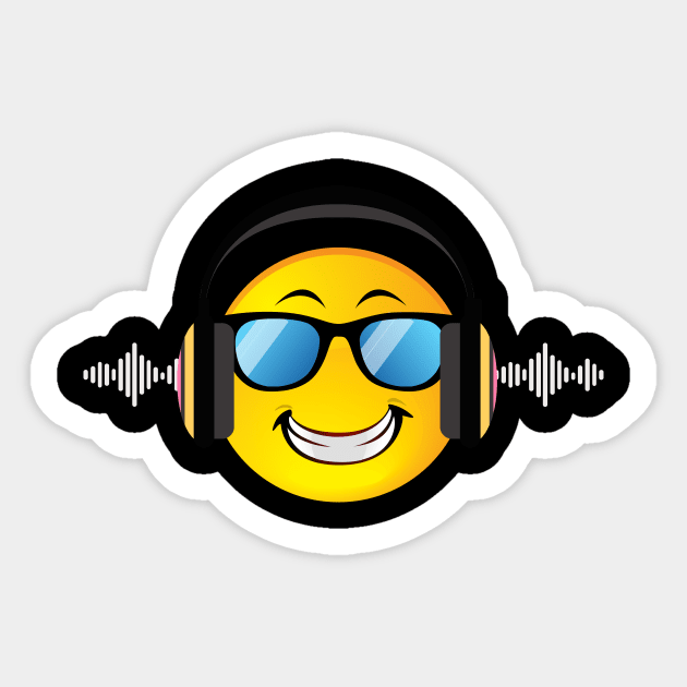 DJ Emoji TShirt Gift for DJ Shirt Funny Music Sticker by Walkowiakvandersteen